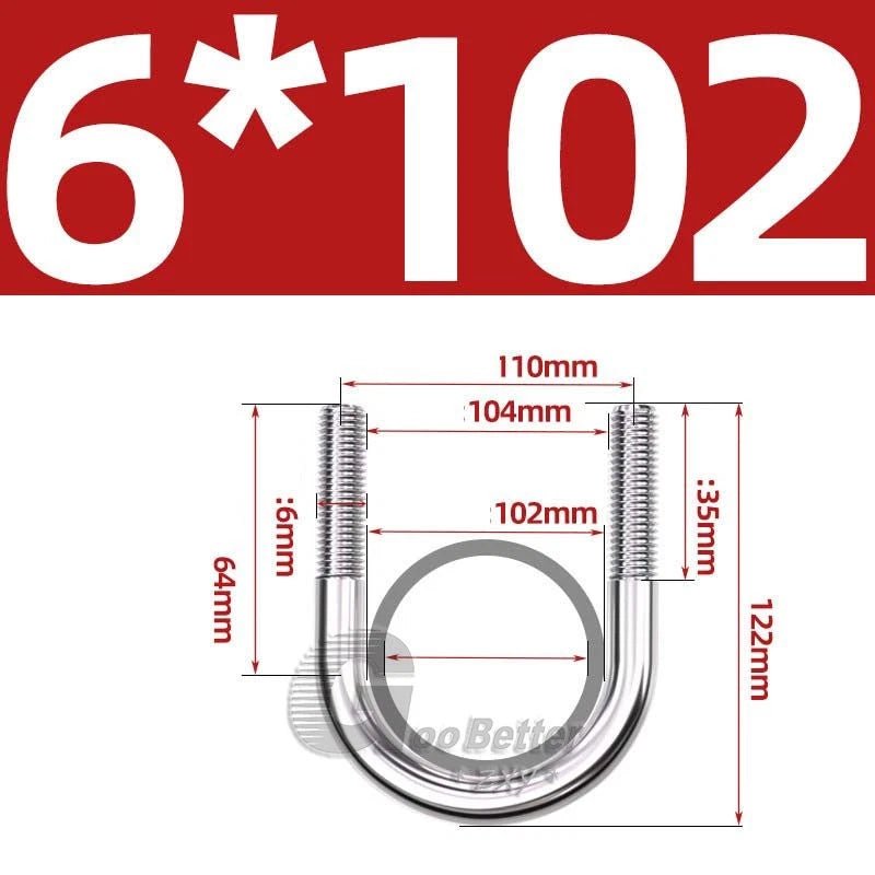 Square U - Bolts Stainless Steel — M6 to M24 | 304 A2 & 316 A4 Marine Grade - HomeDIYer