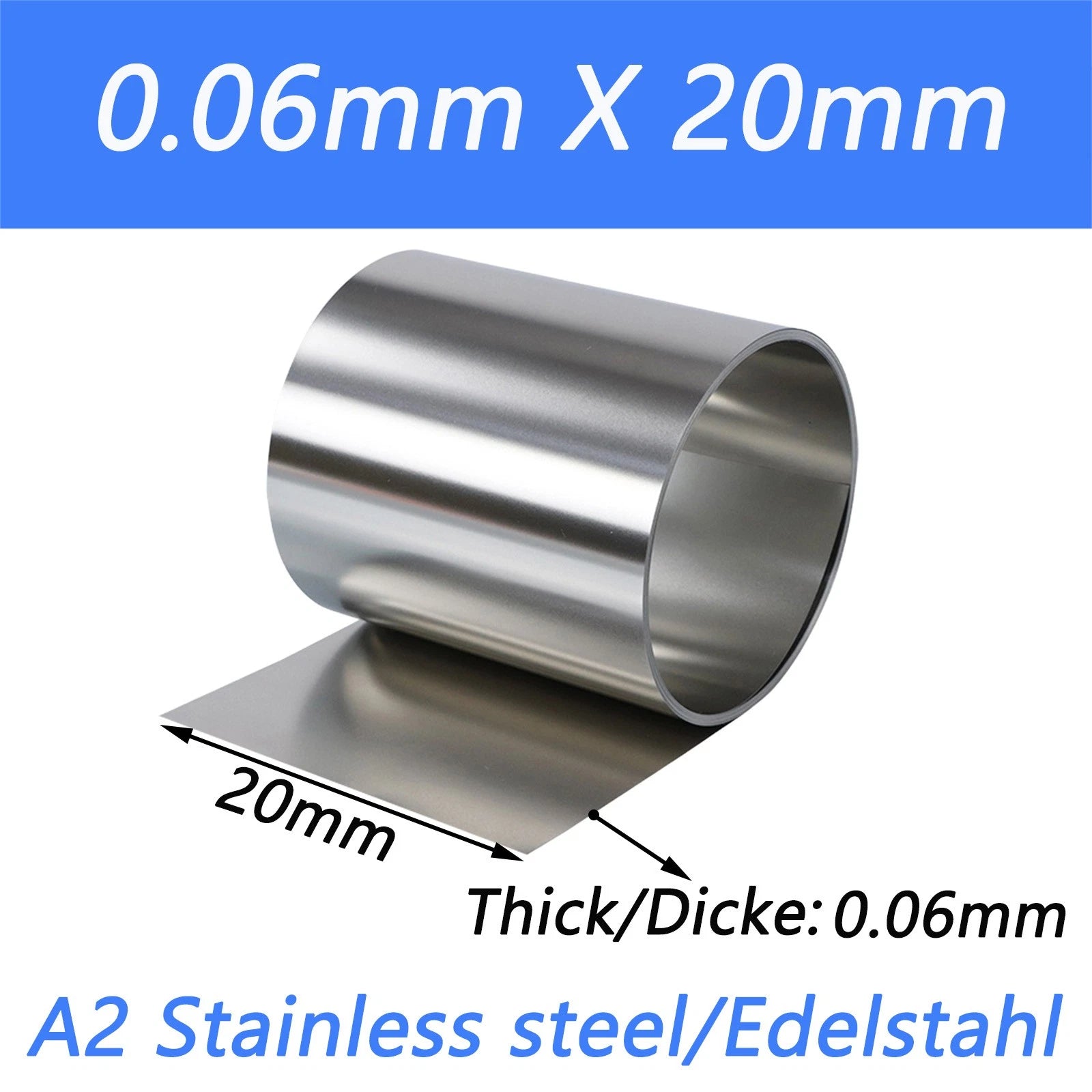 Stainless Steel 304 Thin Foil Strip Sheet | 0.01–1.0mm Thick, 10–400mm Wide