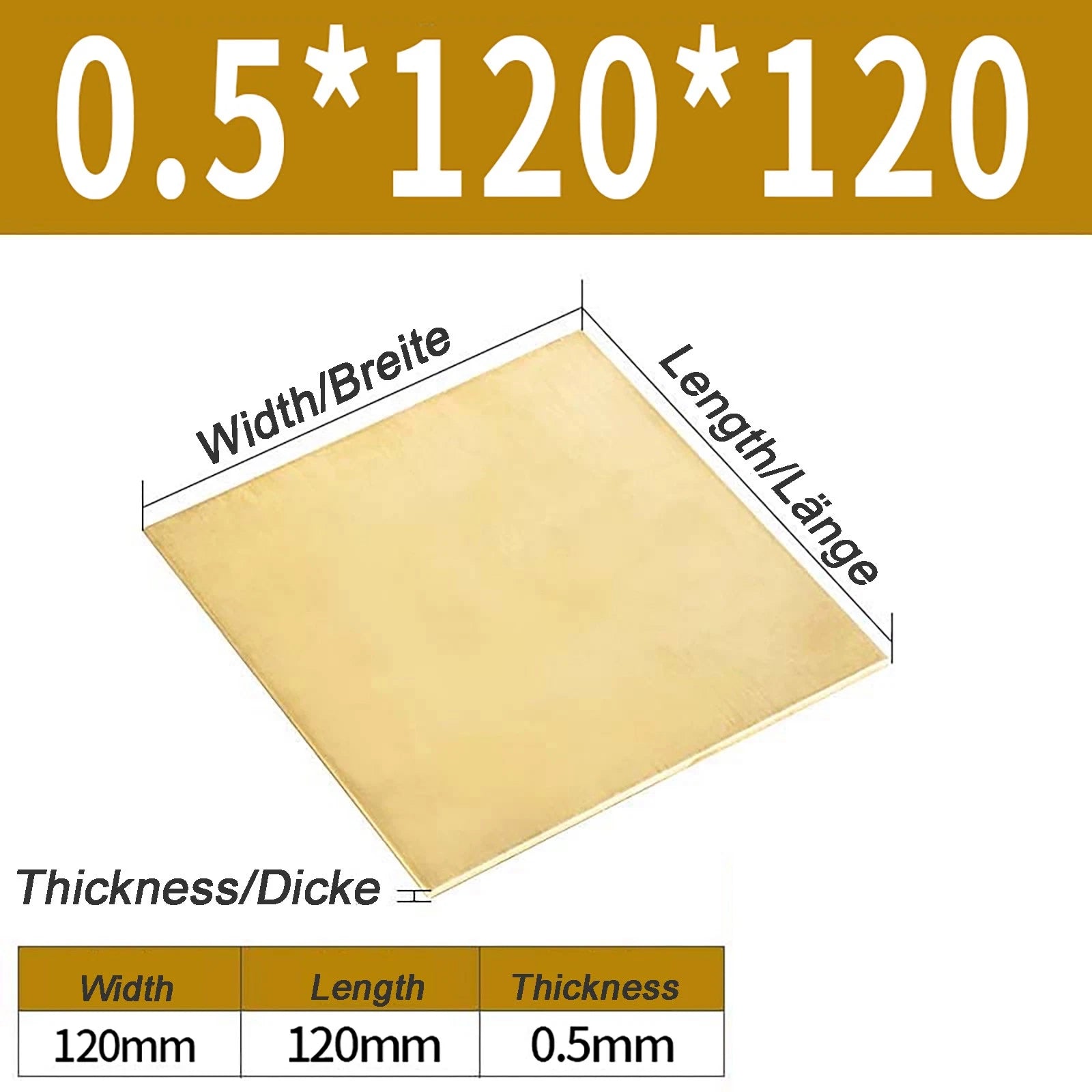 Natural Brass Sheet Metal guillotine cut - 0.3mm - 3.0mm - Multiple Sizes