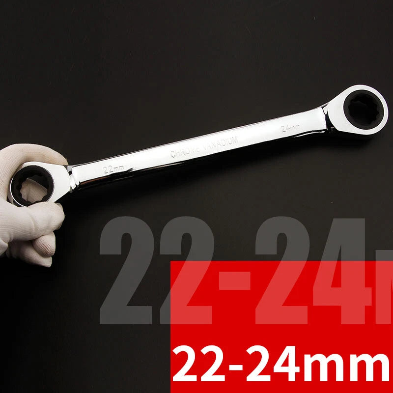 Ratchet Spanner Combination Double-End Metric Wrench Mirror Polished 6mm~24mm