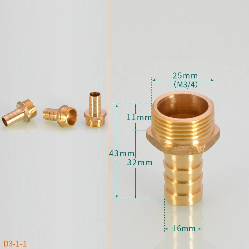 BSP Hose Barb Fittings — 1/2" & 3/4" Male or Female Thread × 6–25mm Barb (2-Pack)