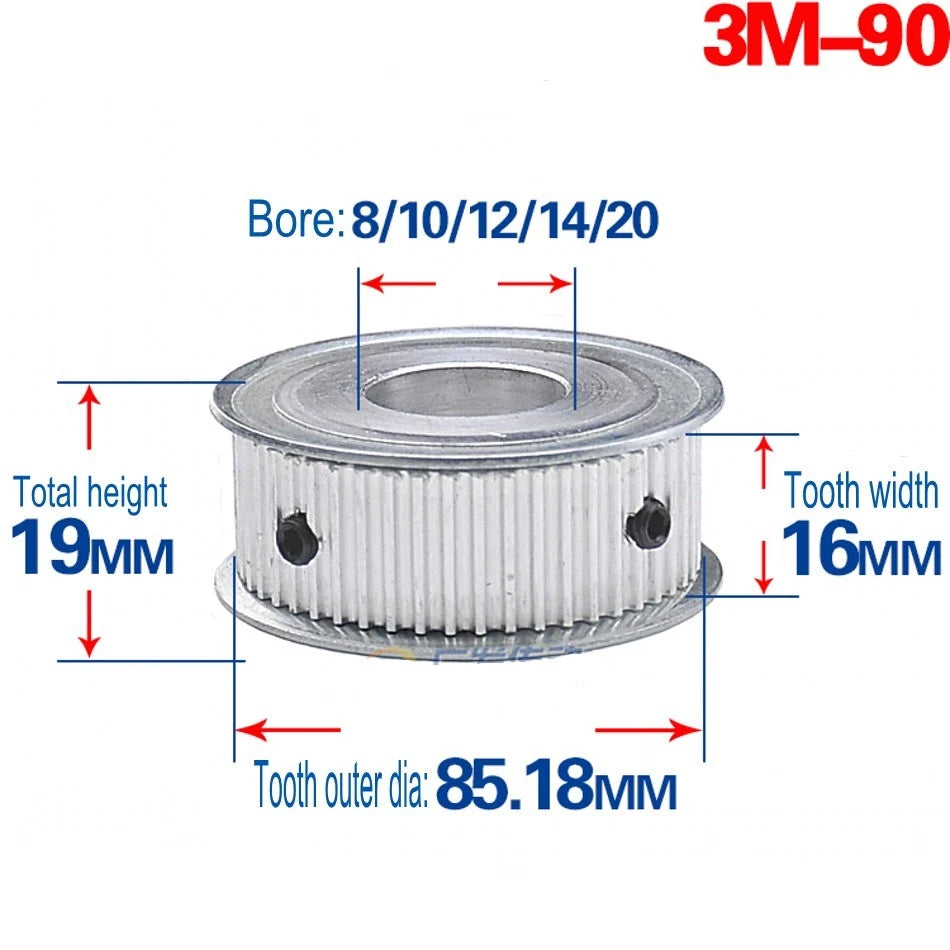 3M Timing Belt Pulley 12T-120T Synchronous Wheel Sprocket For 15mm Width Belt