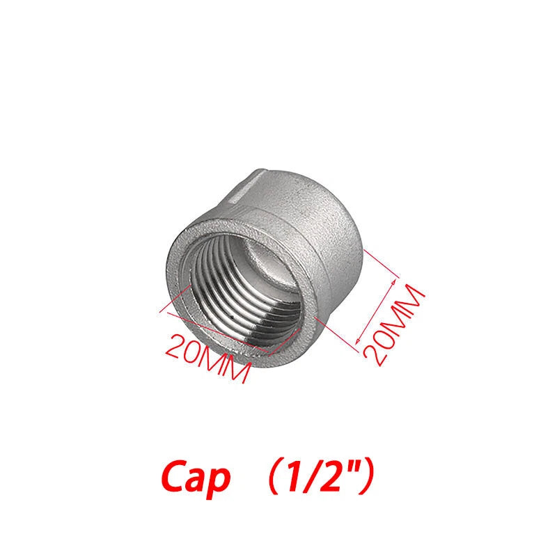 BSP 304 Stainless Steel Pipe Fittings — Elbow, Tee, Nipple, Cross, Bush, Cap (1/2" & 3/4")