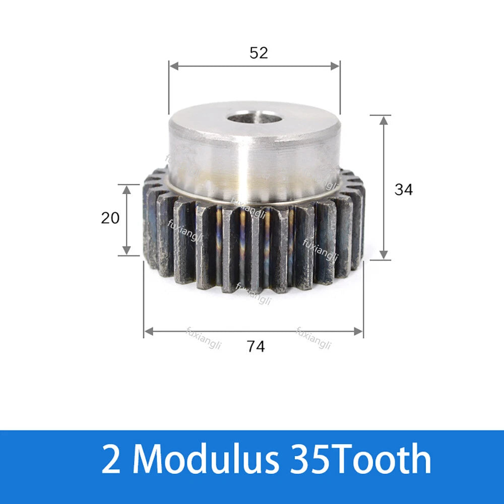 2 Mod 12-40Tooth Spur Gears pitch 6.28mm 45# Steel With Keyway Pinion Motor Gear