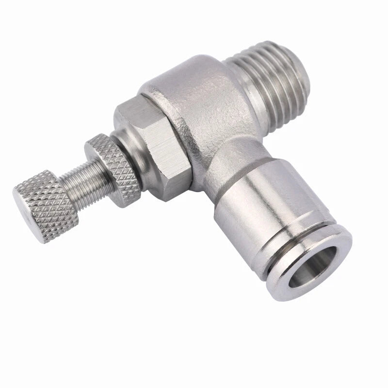 Stainless Steel Pneumatic Push Fit Connector Elbow Tee Straight Air Hose Tube