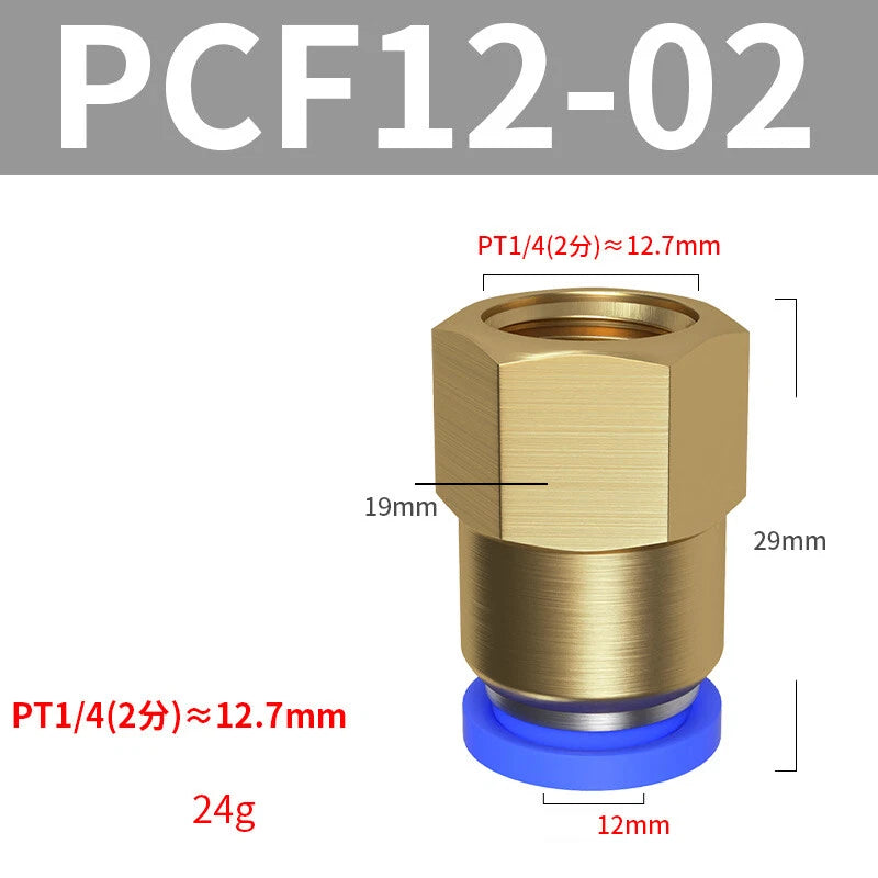 Pneumatic Push In Fitting Female Stud Straight Air Hose Inline Connector Line