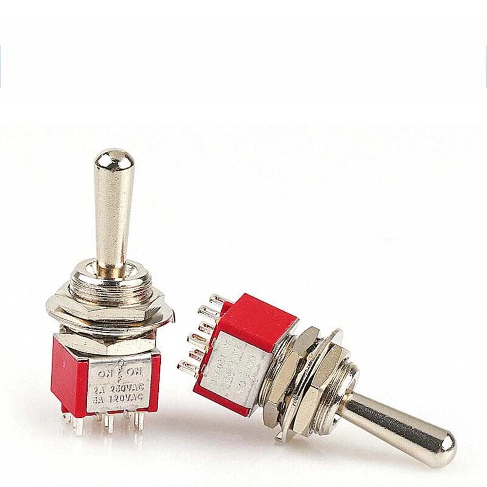 MTS PS Series Mini Toggle Switch — 3/6/9/12 Pin, 2-Way & 3-Way, Latching & Self-Resetting