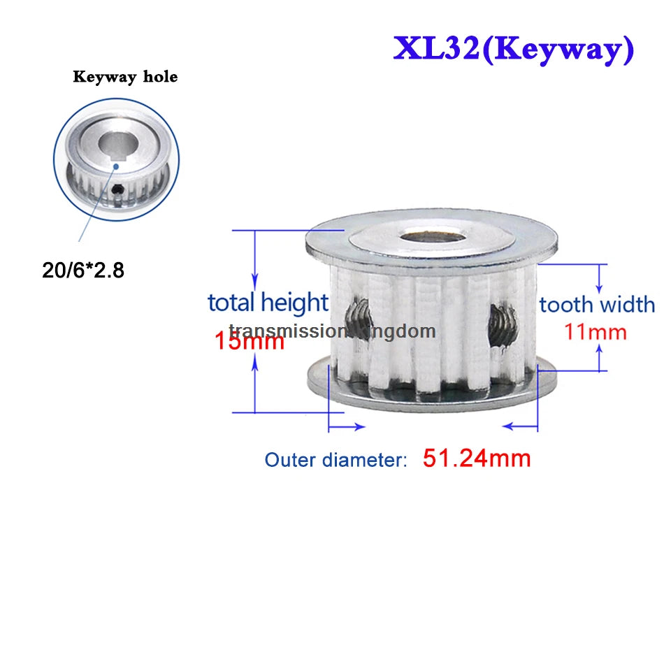 XL 10T-40T Synchronous Wheel Width 11mm Timing Belt Pulley Bore 4-20mm