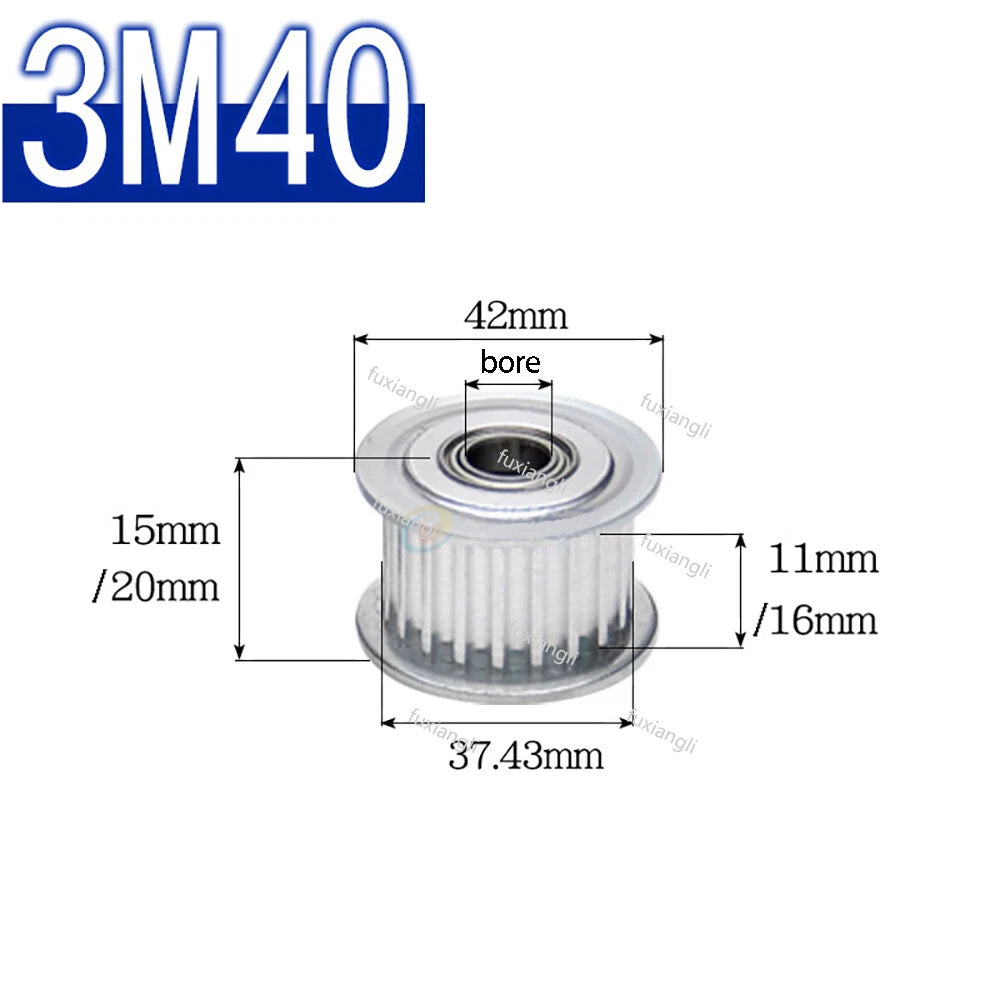 HTD-3M Timing Belt Idler Pulley Smooth Tooth/Toothed Tensioner Pulley Width 11mm