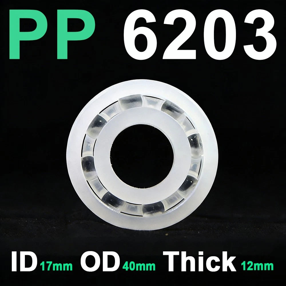 Plastic Bearing PP 608 6000 6001 6004 6206 Glass Balls ID 6mm~30mm Ball Bearings