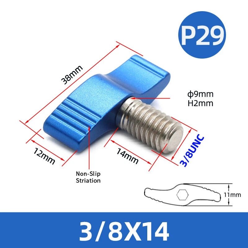 UNC 3/8" & 1/4" Wing Thumb Screws – Single & Double Wing T - Type, Aluminum & Stainless Steel - HomeDIYer