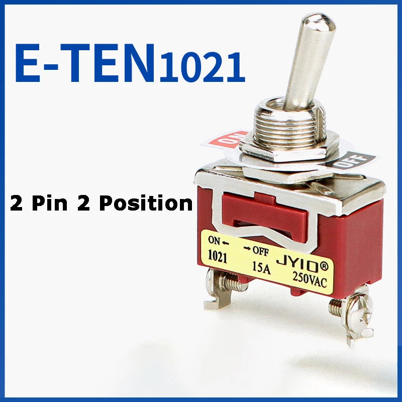 Metal Toggle Switch 250V AC 15A — On/Off Flick Switch for Dashboard & Panel (BEM / E-TEN)