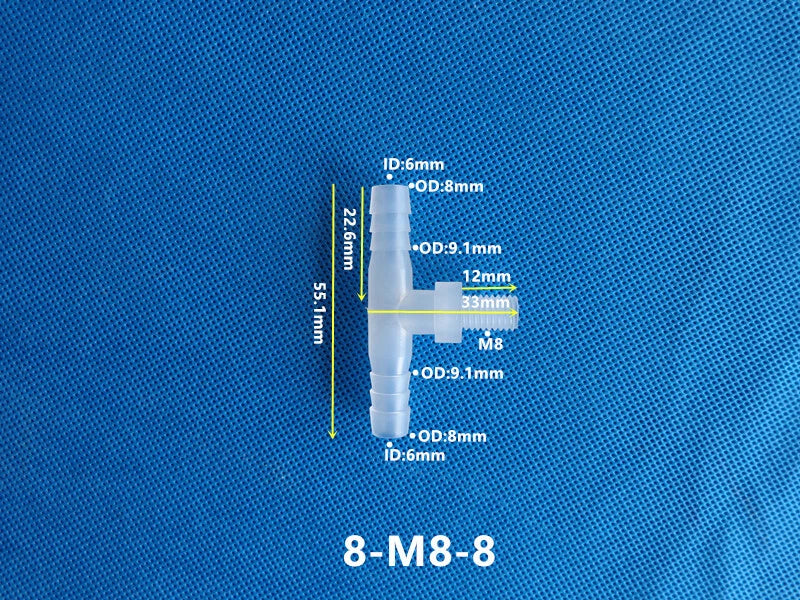 T-Type Plastic Pipe Fitting – Male Thread Barbed Tee Hose Connector (G & M Thread)