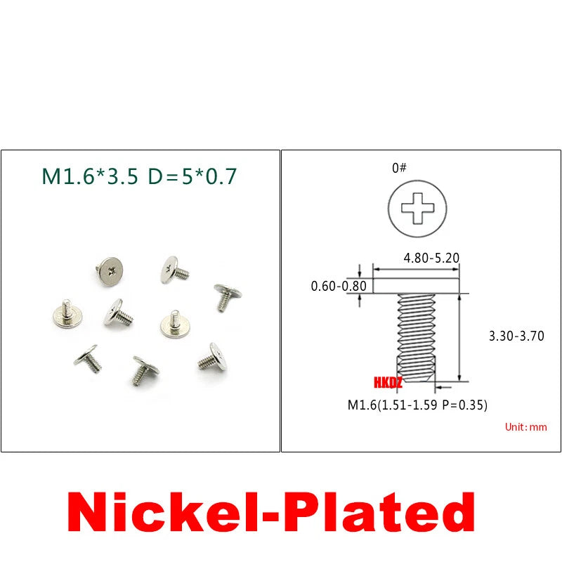 M1.6 M1.7 Phillips Thin Flat Head Machine Screws – Stainless Steel & Zinc Coated