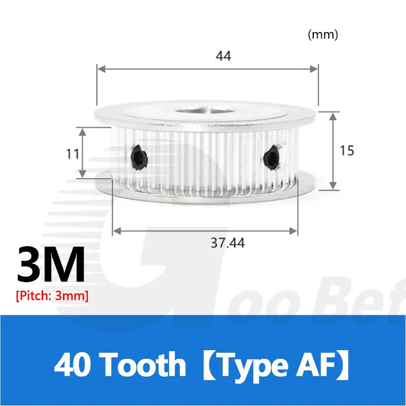 3M 10mm Timing Belt Drive Pulley 3mm Pitch 15 - 50 Tooth Without Hub 4-20mm Bore