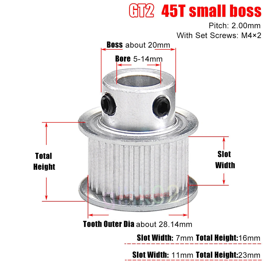 GT2 6mm Timing Belt Pulleys 16-120 Teeth 4-25mm Bore Synchronous Wheel Printer