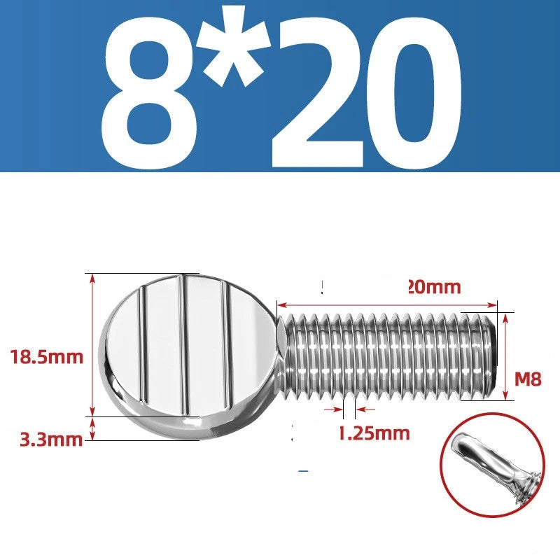 M4–M10 & 1/4"-5/16" Spade-Head Thumb Screws – A2 304 Stainless Steel, Tool-less Hand Grip
