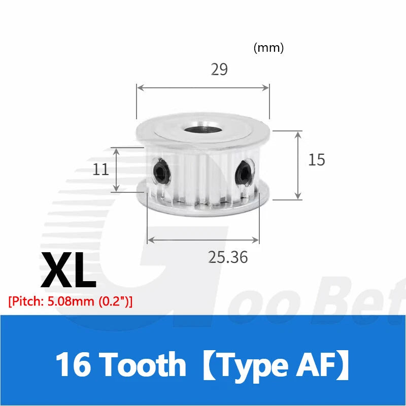 XL 10mm Timing Belt Drive Pulley Aluminium 10 - 40 Tooth 4-25mm Bore Extra Light