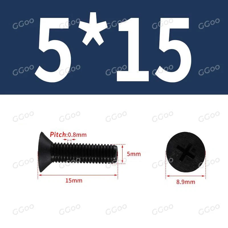Nylon Countersunk Phillips Screws M2.5–M8, PA66 Non-Conductive Corrosion-Free