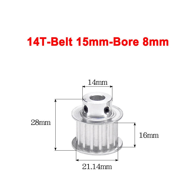 5M Timing Belt Pulley 10T 12T 14T 15T 16T 18T Bore 5mm-12mm for 15mm Width Belt