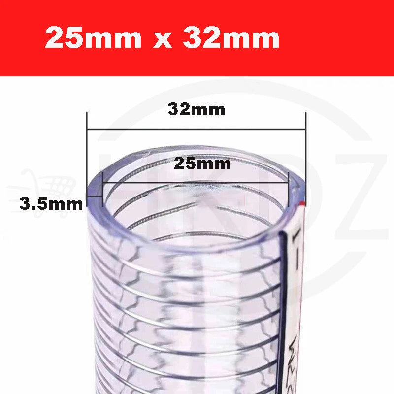 Wire Reinforced Clear PVC Hose Pipe — Heavy Duty, Flexible, Water Air Fuel