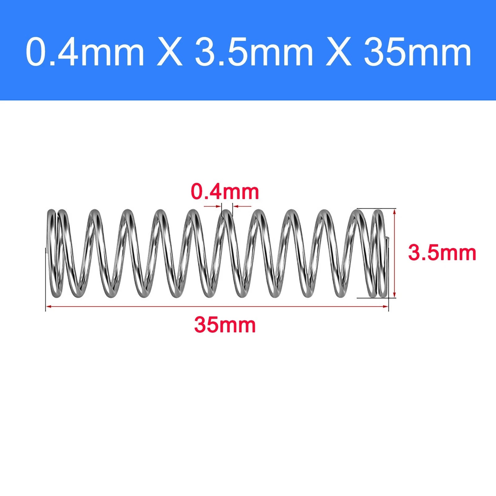 Micro Compression Spring Stainless Steel 0.4mm Wire Small Tiny Miniature Repair