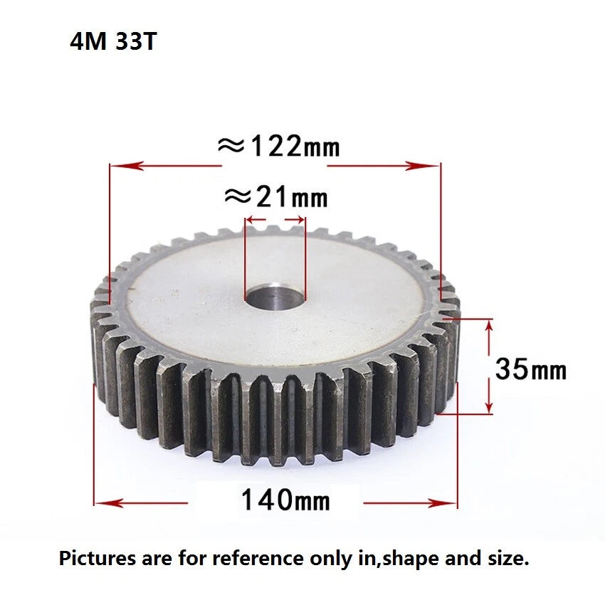 45# Steel 4Mod 10T-80T Spur Gears Thickness 35mm Motor Pinion Transmission Gear