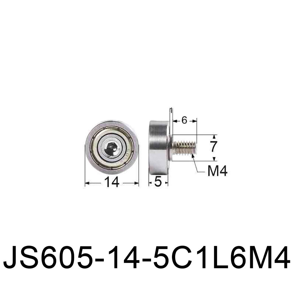 NTBG 7-52mm Metal Ball Bearing Pulley Flat Roller Guiding Wheel M3-M10 Threaded