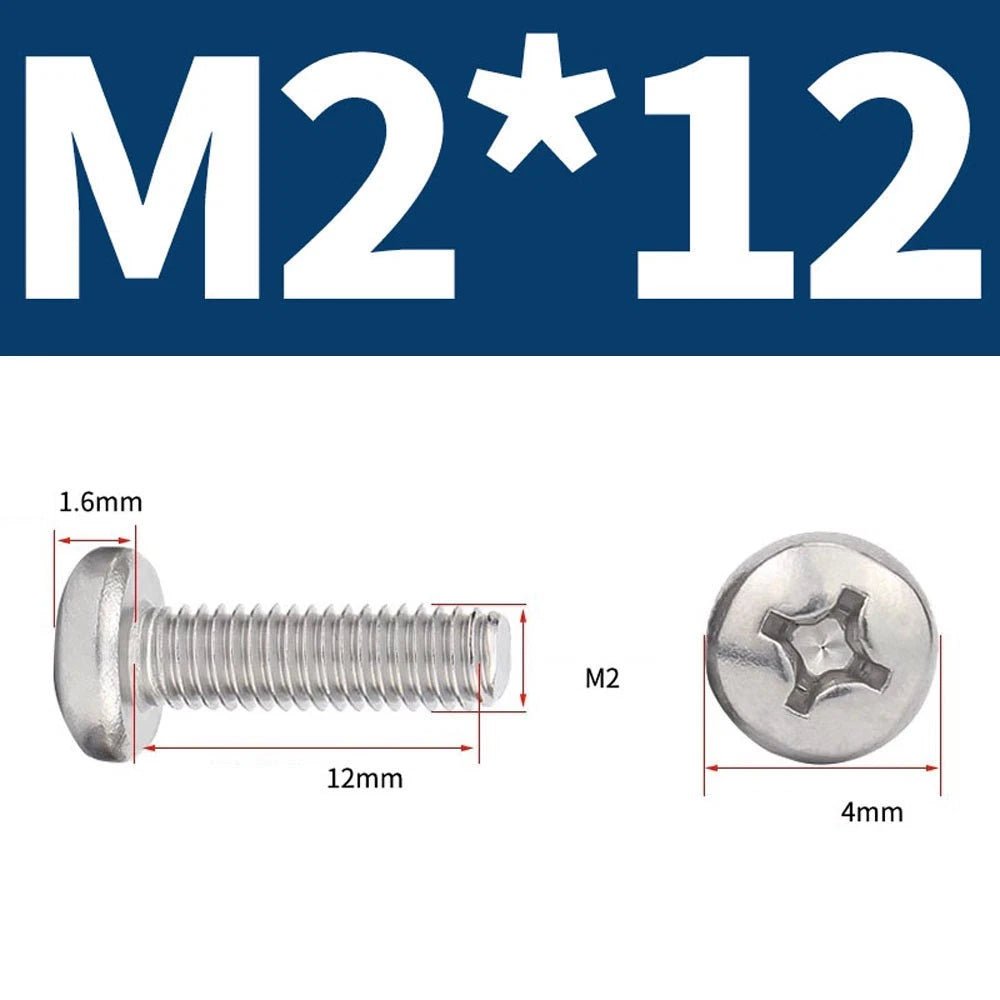 Phillips Pan Head Machine Screws — A4 Marine Grade Stainless Steel, DIN 7985 (M1.6–M10) - HomeDIYer