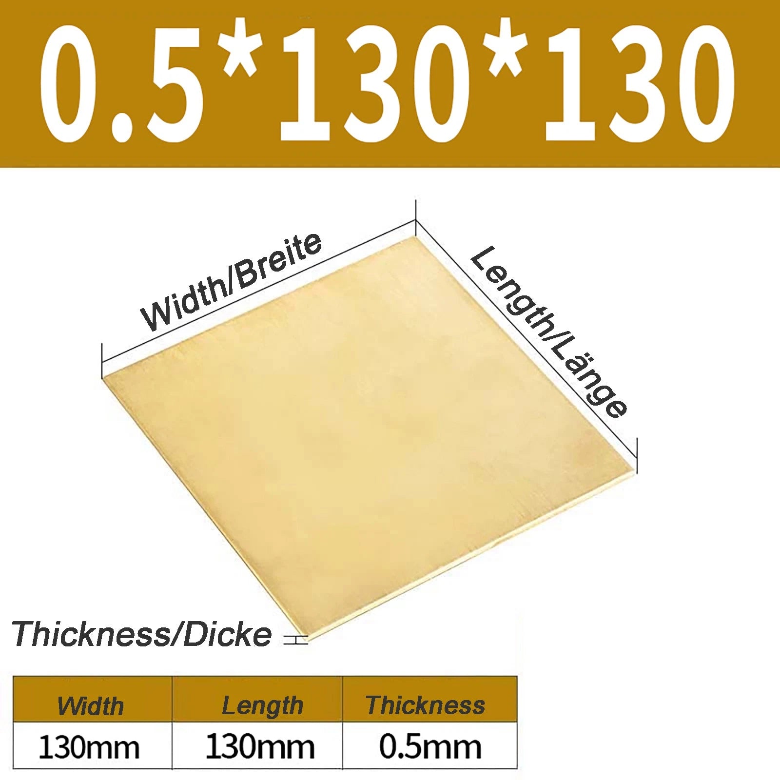 Natural Brass Sheet Metal guillotine cut - 0.3mm - 3.0mm - Multiple Sizes