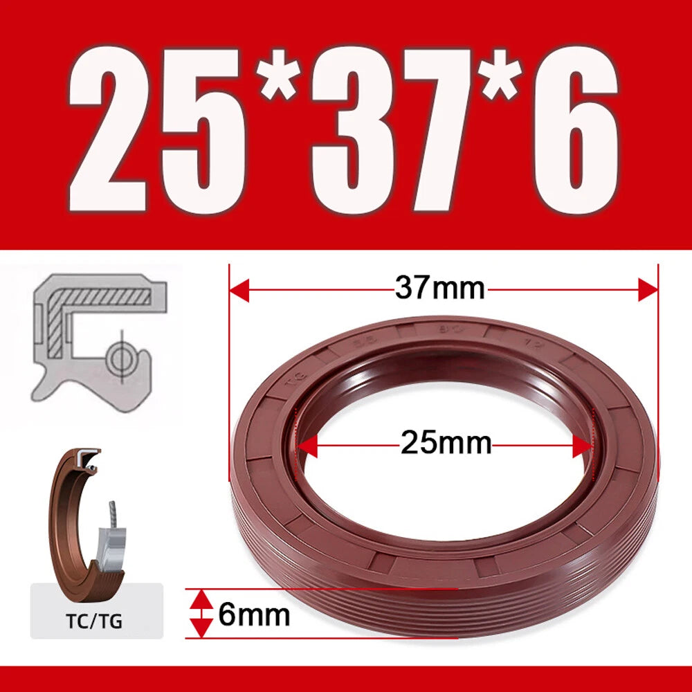 TC/TG Dual Lip FKM Oil Seal — Metric Rotary Shaft Sealing Ring, ID 25–50mm