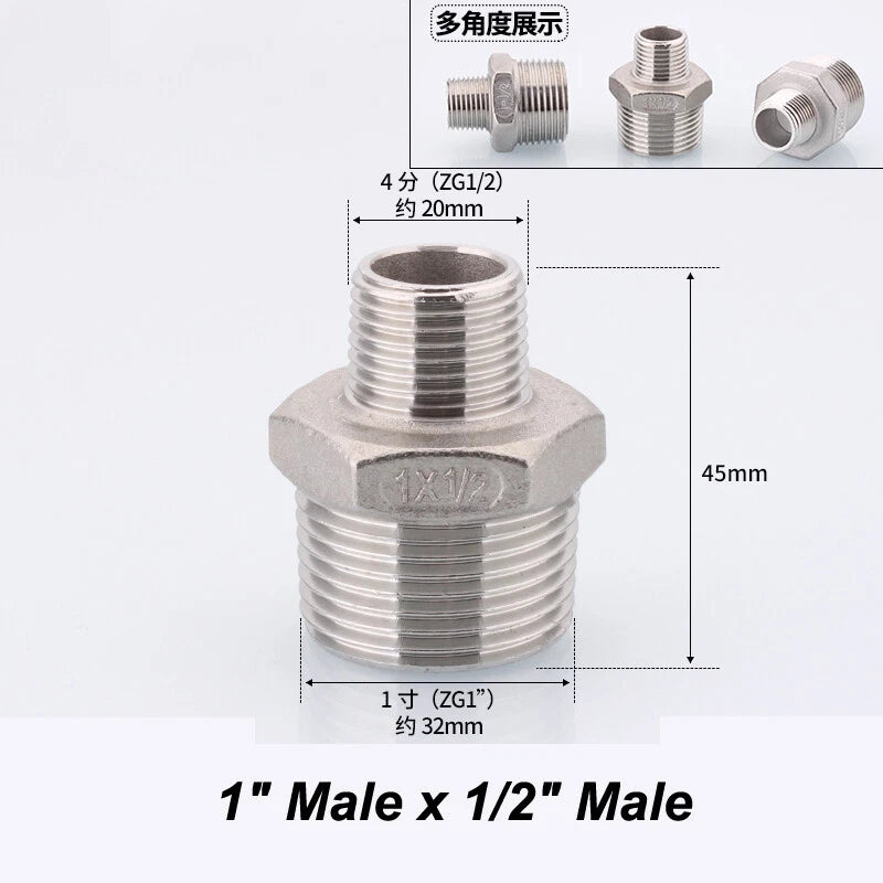 Stainless Steel 90° Elbow BSP Pipe Fittings — Female & Male Reducing Adapters