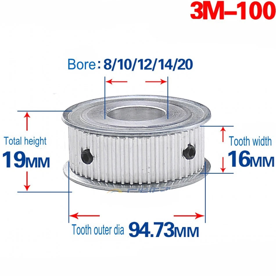 3M Timing Belt Pulley 12T-120T Synchronous Wheel Sprocket For 15mm Width Belt