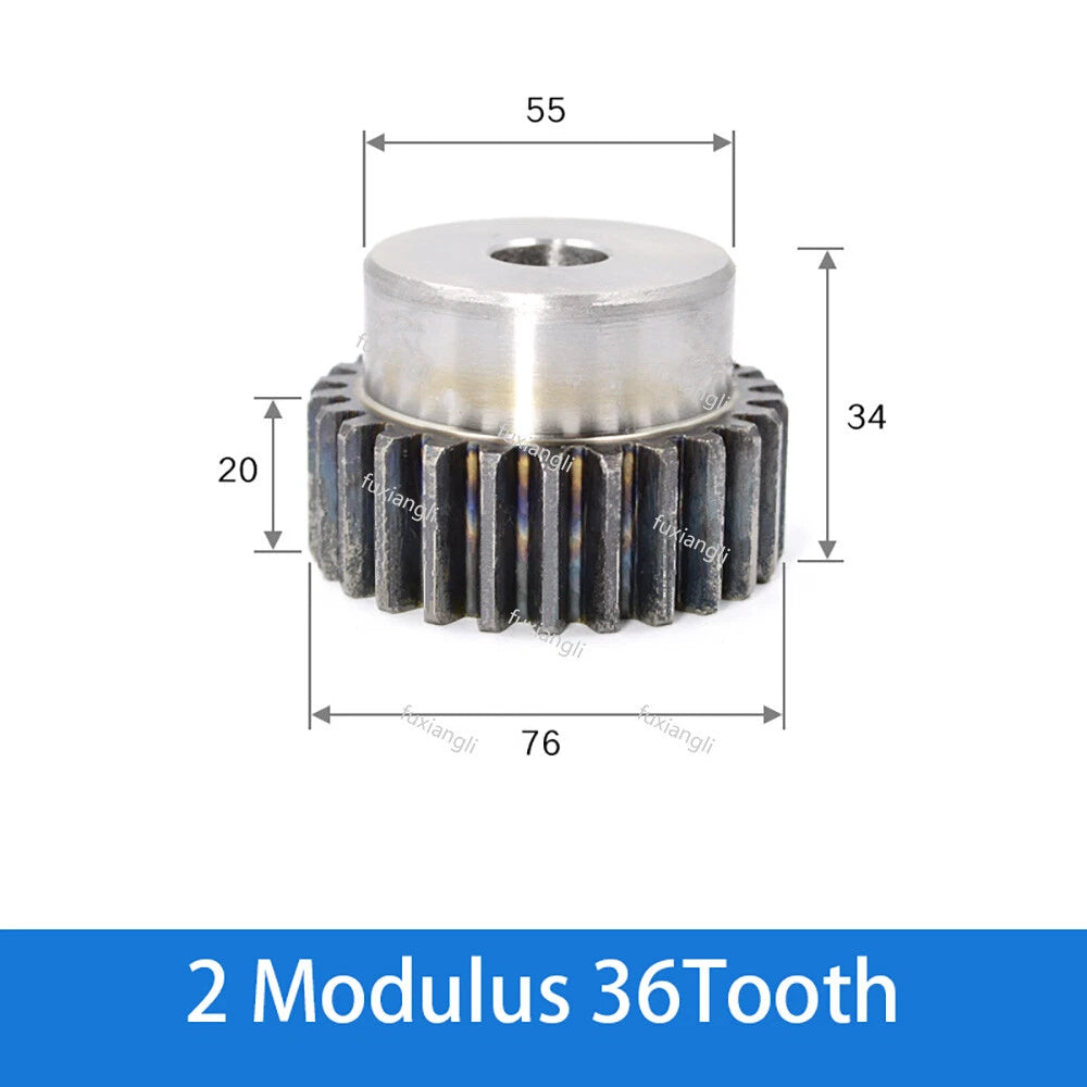 2 Mod 12-40Tooth Spur Gears pitch 6.28mm 45# Steel With Keyway Pinion Motor Gear