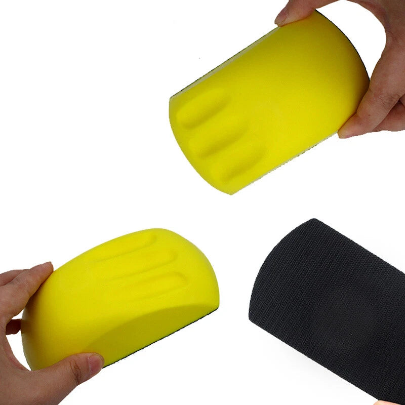 Mouse‑Shaped Hand Sanding Block — Ergonomic Foam Grip with Hook & Loop Base for Standard Sanding Discs