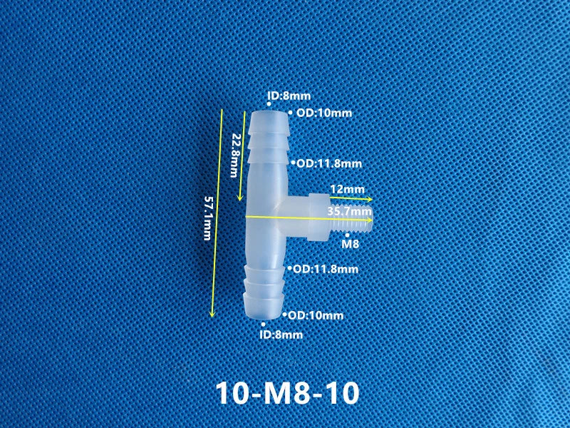 T-Type Plastic Pipe Fitting – Male Thread Barbed Tee Hose Connector (G & M Thread)