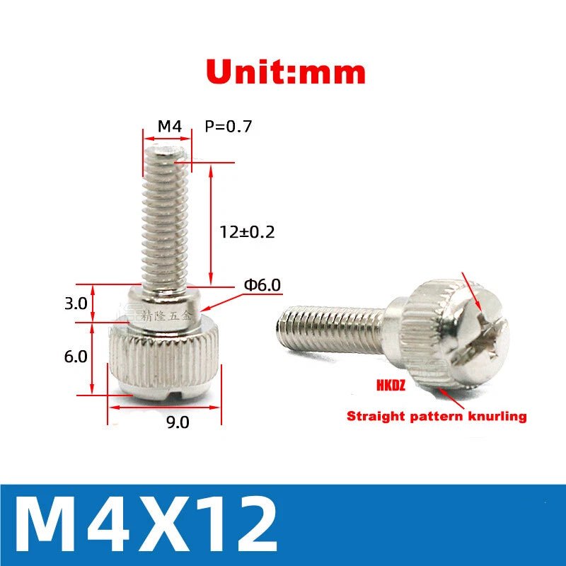 M3~M6 Phillips Carbon Steel Step Knurled Thumb Screws | Hand Grip Knob Bolts - HomeDIYer