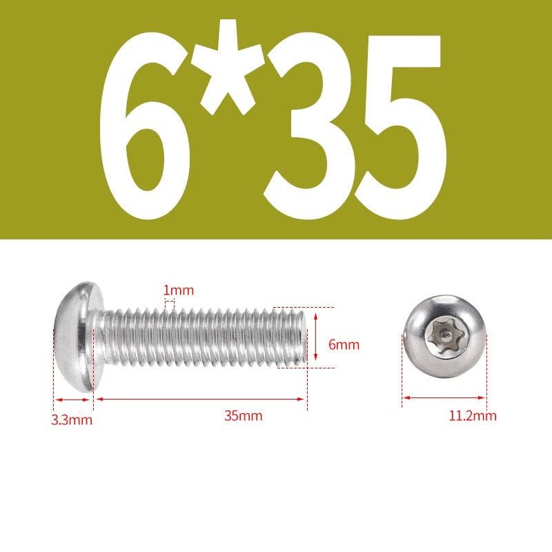 M5 M6 A2 Stainless Pan Head Torx Pin Security Machine Screws | Anti - Vandal Bolts - HomeDIYer