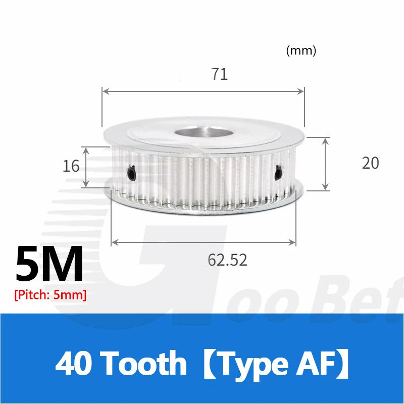 5M 15mm Timing Belt Drive Pulley 5mm Pitch 10-40 Tooth 4-25mm Bore HTD Aluminium