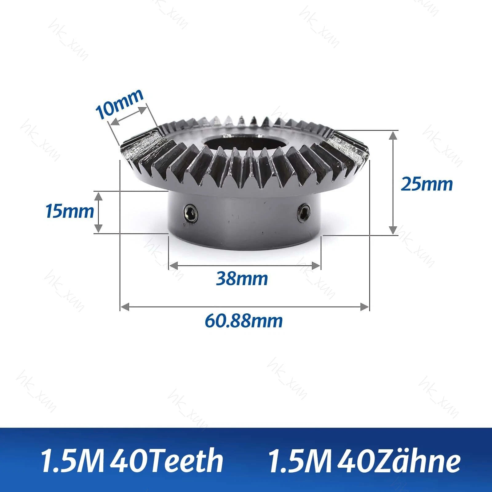 1/1.5/2 Mod 15-40 Tooth 1:2 Metal Motor Bevel Gears 90° Pairing Gear 45# Steel