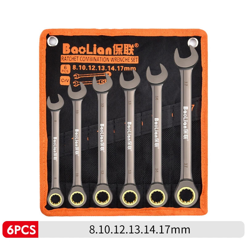 Ratchet Spanner Combination Fixed & Flexi 6 - 32mm Different Sizes Tool Wrench