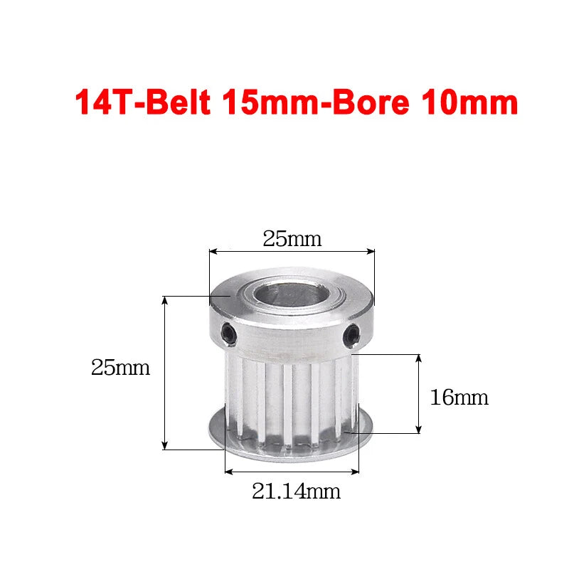 5M Timing Belt Pulley 10T 12T 14T 15T 16T 18T Bore 5mm-12mm for 15mm Width Belt