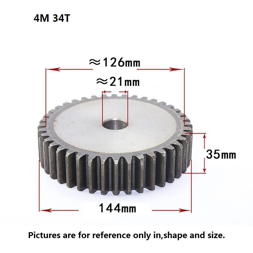 45# Steel 4Mod 10T-80T Spur Gears Thickness 35mm Motor Pinion Transmission Gear