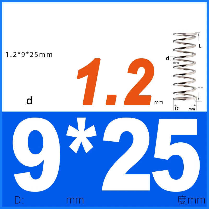 Compression Spring 1.2mm Wire Dia 8mm - 13mm OD Small Pressure Springs