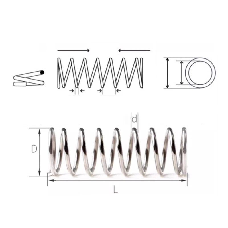 Compression Spring 1.2mm Wire Dia 14mm - 20mm OD Small Pressure Springs