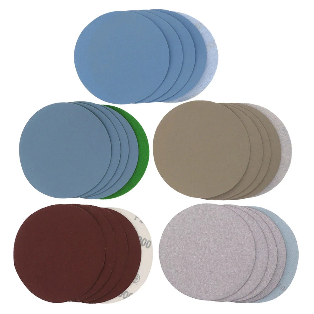 5" - 6" - 7" - 8" Inch Sanding Disc Wet & Dry Sandpaper Hook & Loop For Polish
