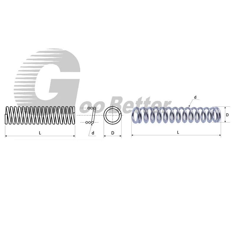 Compression Pressure Spring Wireφ 2mm Length 10~200mm Stainless Steel OD 12~18mm