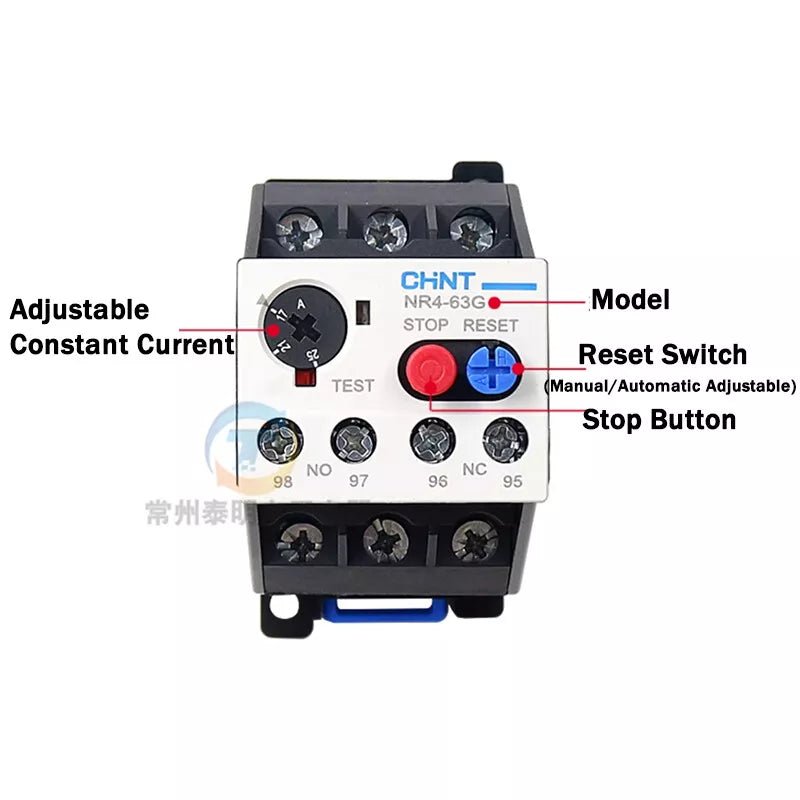NR4 - 63G Thermal Overload Relay Range 1 - 63Amp For 3 Phase Motor Protector NO/NC - HomeDIYer