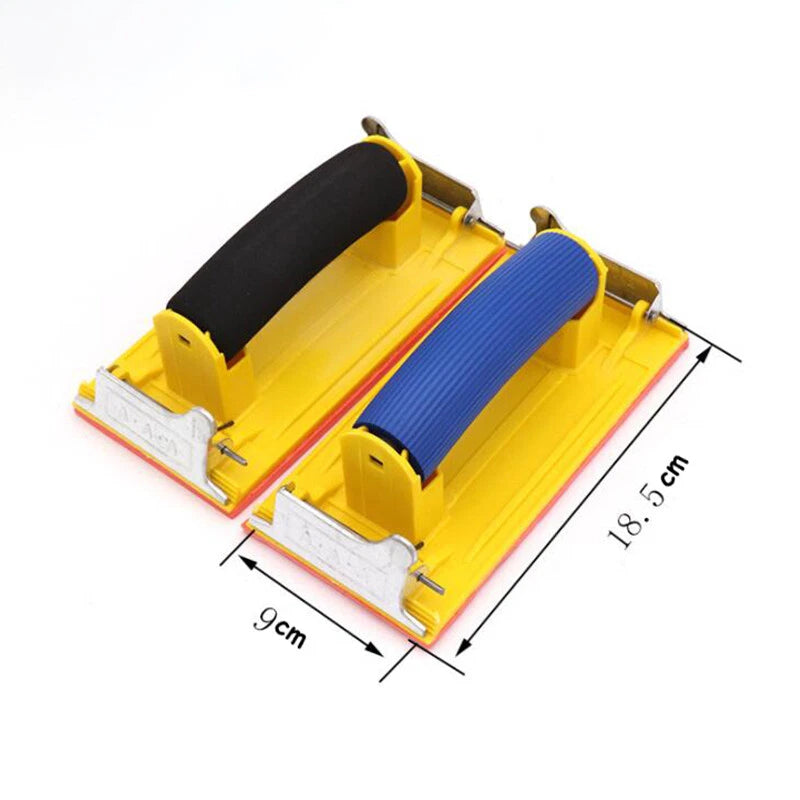 Hand Sandpaper Holder Clamp Block with Sponge Handle — 9cm x 18.5cm Sanding Pad for Wood Metal Drywall