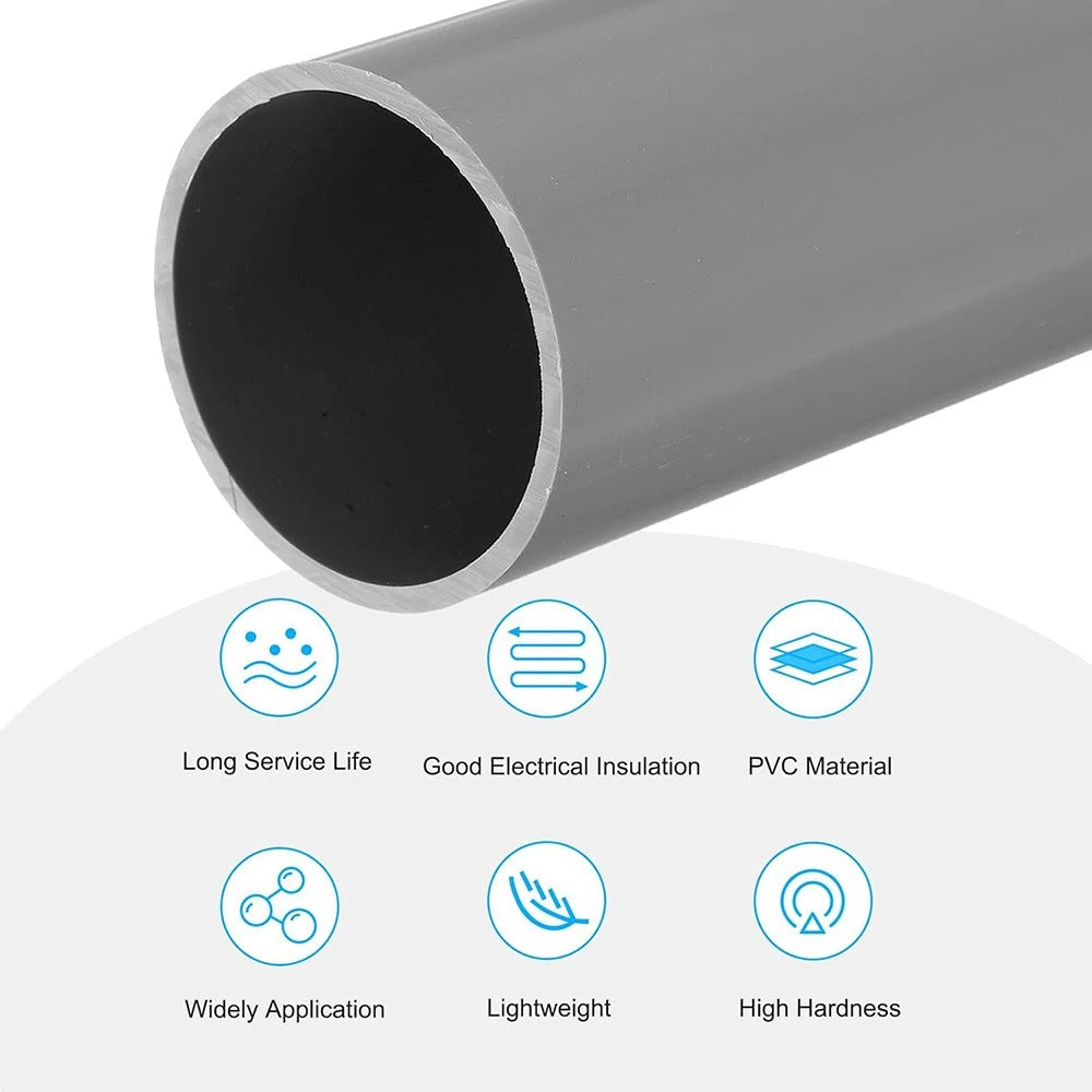 Grey PVC Round Tube Pipe – Solvent Weld, 20mm to 315mm OD, Cut to Length